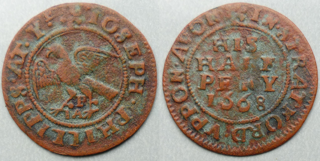 Stratford-upon-Avon, Joseph Phillips 1668 halfpenny